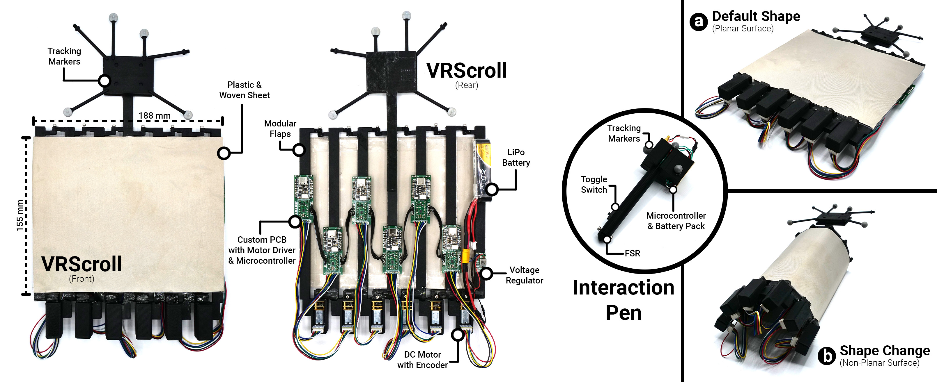 VRScroll shape-changing device hardware